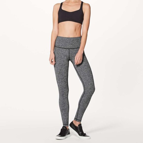 Lululemon Wunder Under Hi-Rise Tight 28" In Heathered Black Size 8 - Picture 1 of 8